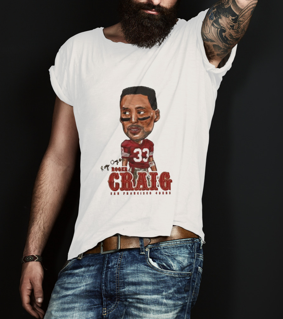 Roger Craig San Francisco 49ers 33 Big Head Character T-Shirt