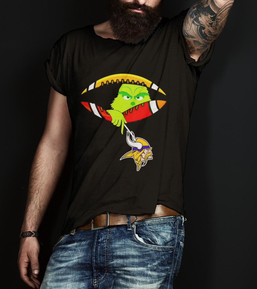 Grinch Stealing Minnesota Vikings Football T-Shirt