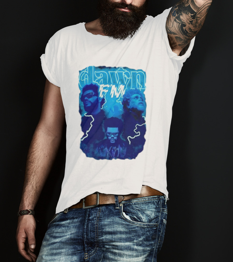 Dawn FM Vintage The Weeknd Blue Trio Image T-Shirt