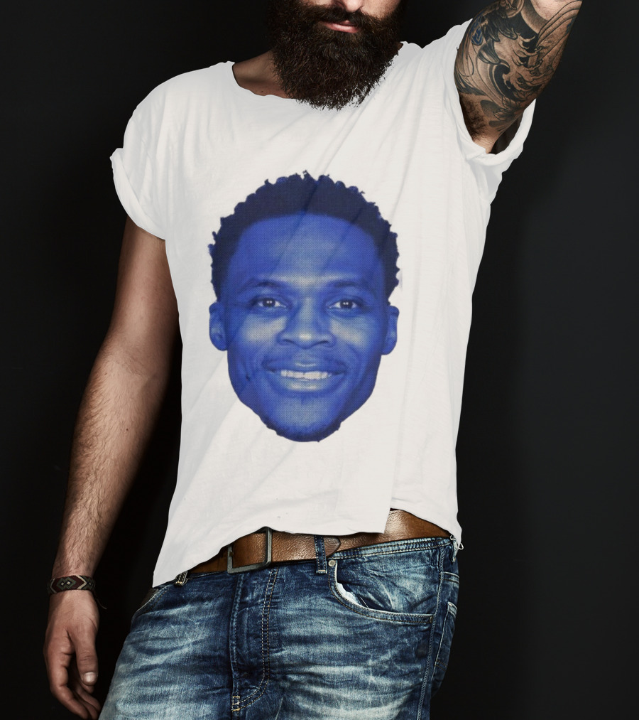 Westbrook Blue Half-tone Big Head T-Shirt