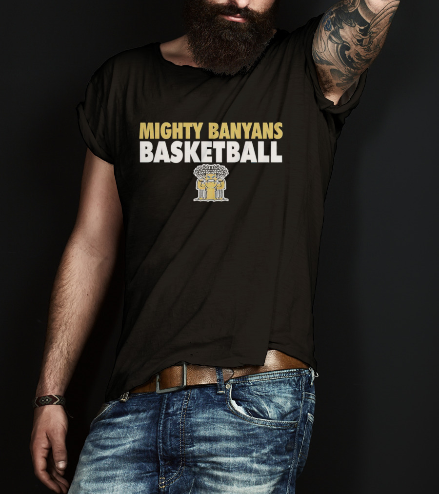 Mighty Banyans Basketball Bold Logo With Illustrated Banyan Tree T-Shirt