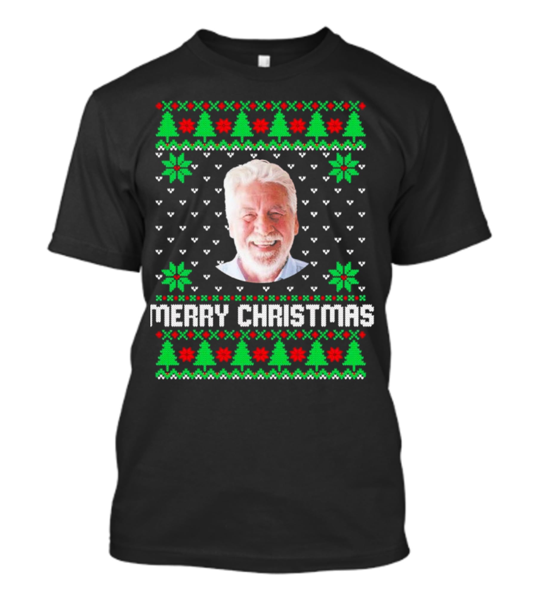 Merry Christmas Personalized Family Photo Face T-Shirt