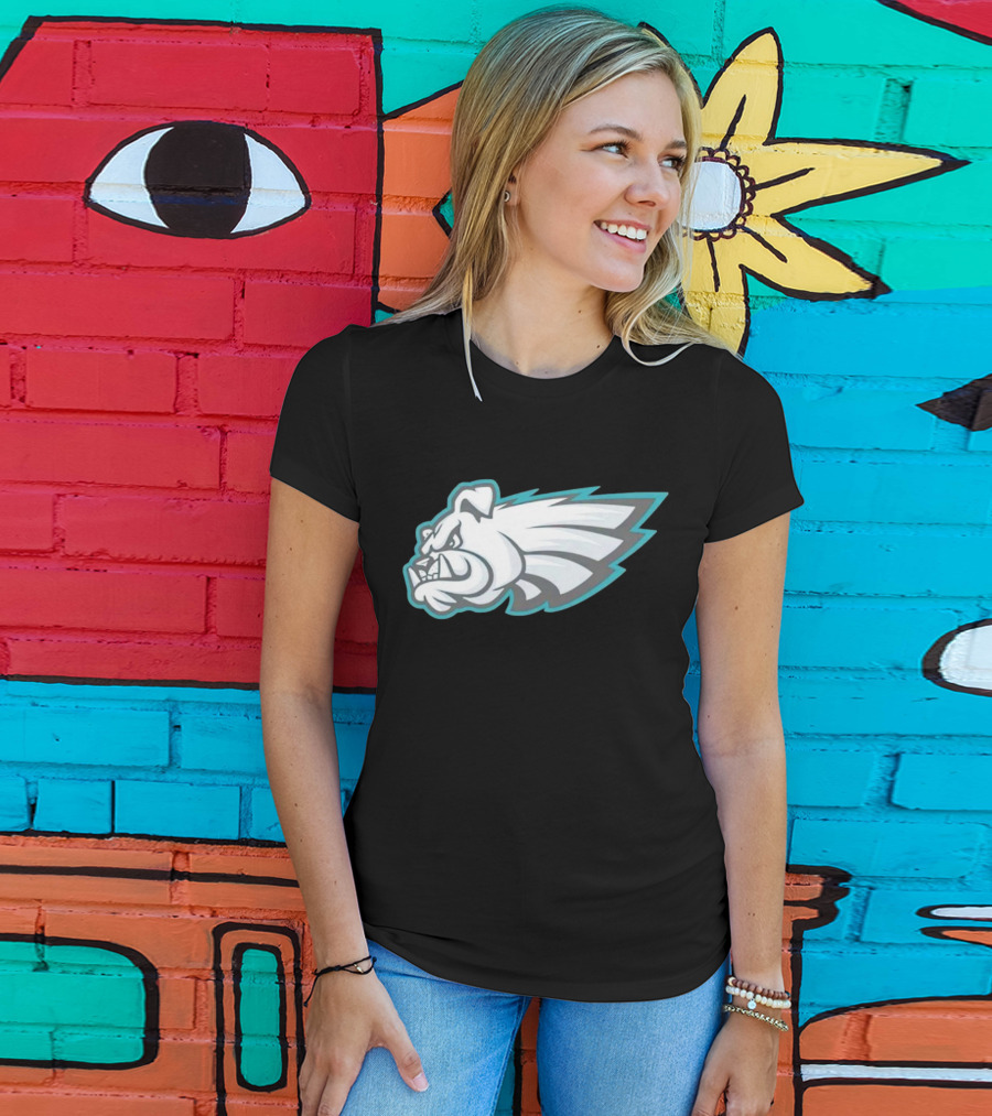 Philly Bulldogs Mascot Head With Wings T-Shirt
