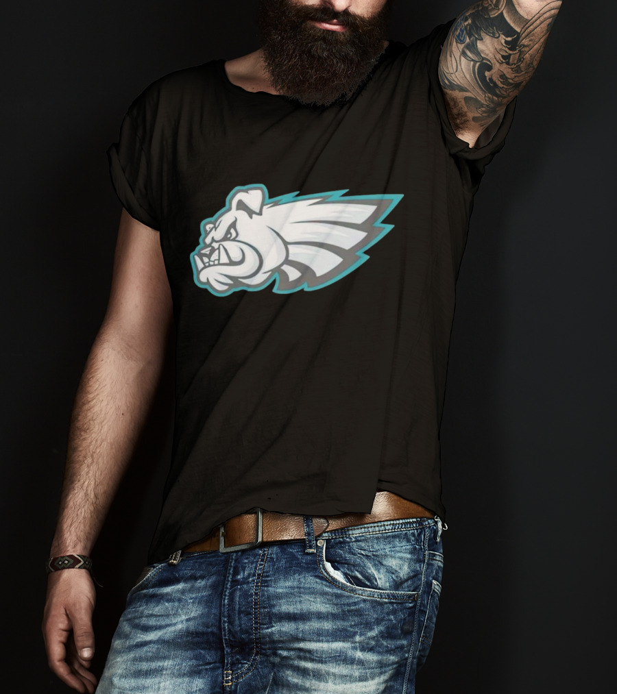 Philly Bulldogs Mascot Head With Wings T-Shirt