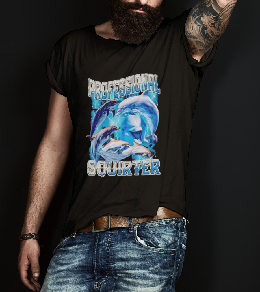 Professional Squirter Vintage Dolphins Retro Blue T-Shirt