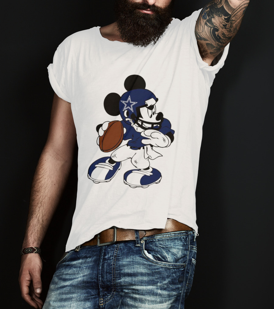 Mickey Mouse Dallas Cowboys Football Quarterback T-Shirt