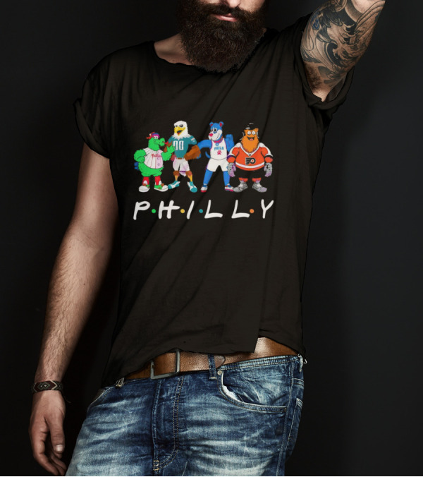 PHILLY Sports Mascots Phillies Eagles 76ers Flyers T-Shirt
