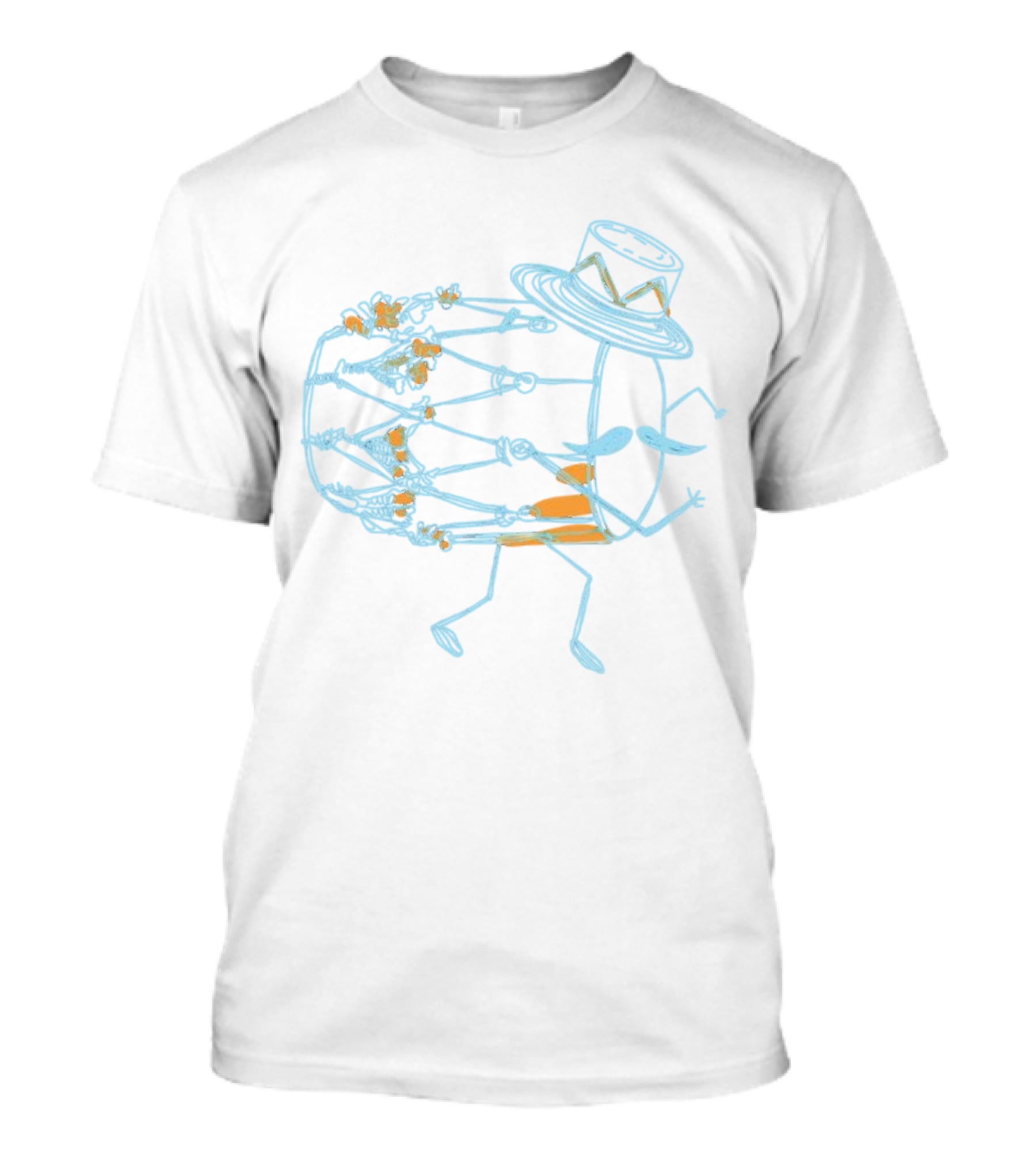 Dhol Stache Mustached Drum With Top Hat T-Shirt