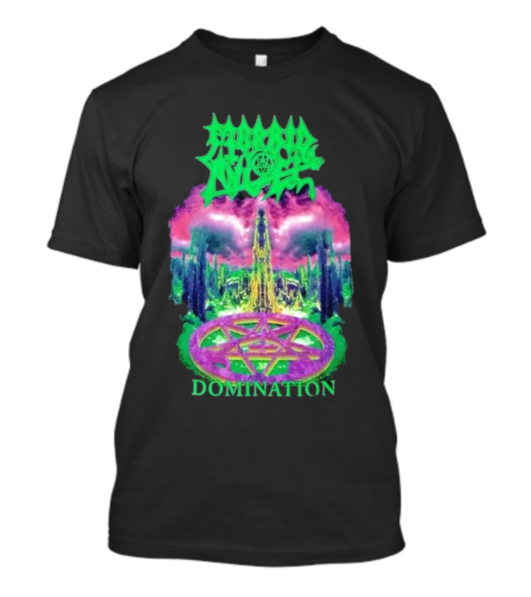 Morbid Angel Domination Pentagram Psychedelic Landscape Iconic T-Shirt