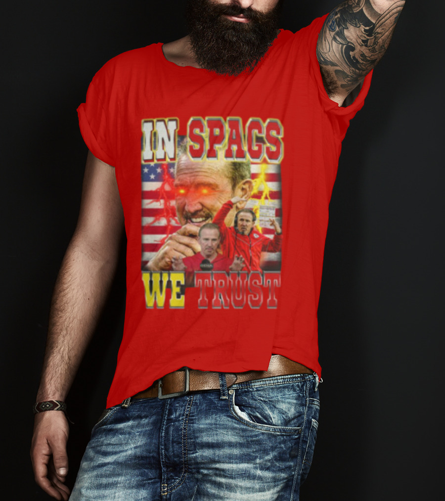 In Spags We Trust Chiefs USA Flag Football Coach Red Eyed T-Shirt