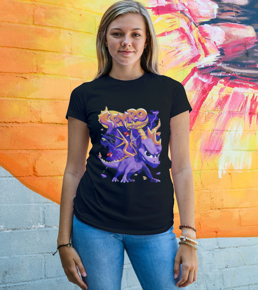 Spyro The Dragon Purple Lightning Gemstones Adventure T-Shirt
