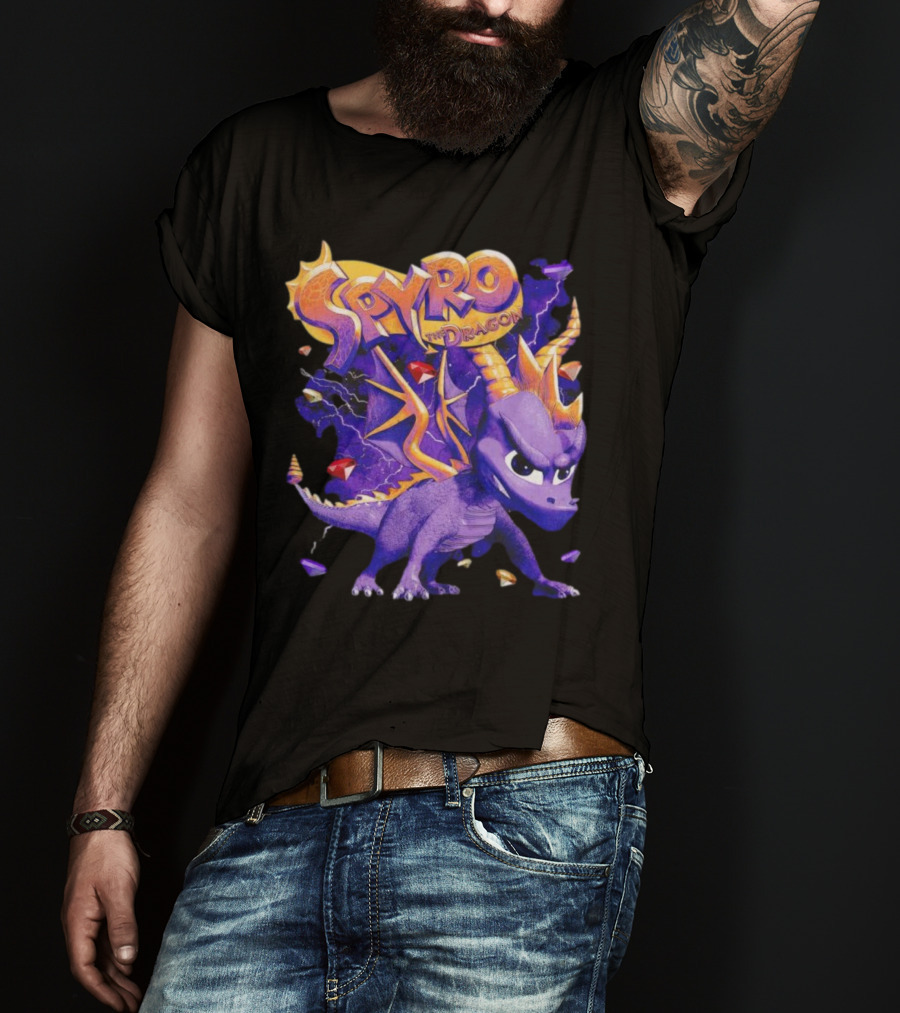 Spyro The Dragon Purple Lightning Gemstones Adventure T-Shirt