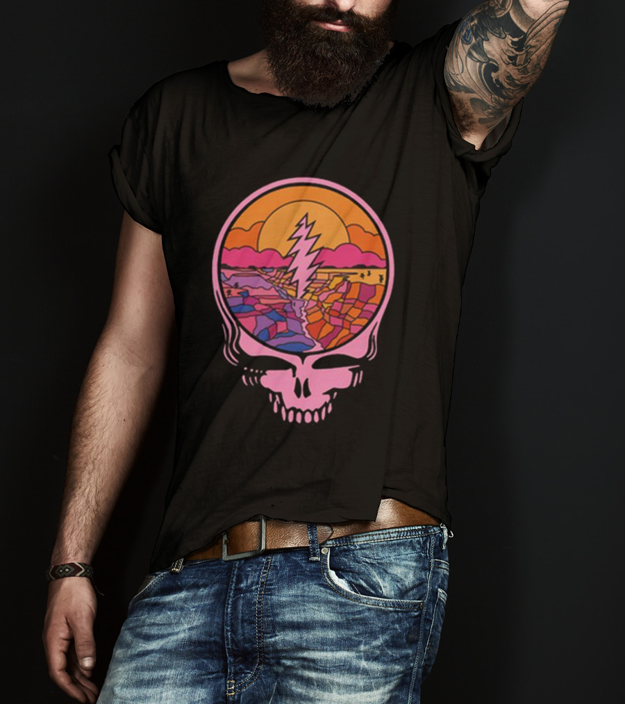 Grateful Dead The Canyon Steal Your Face Lightning Bolt Desert Sunset T-Shirt