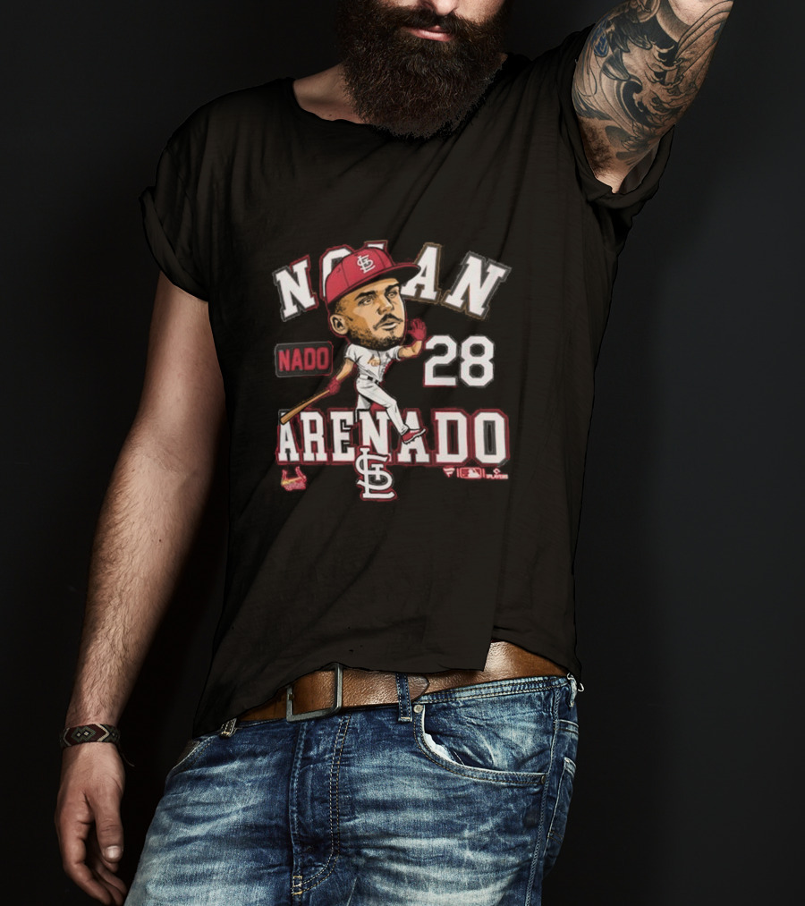 Nolan Arenado St. Louis Cardinals 28 Caricature Nado T-Shirt