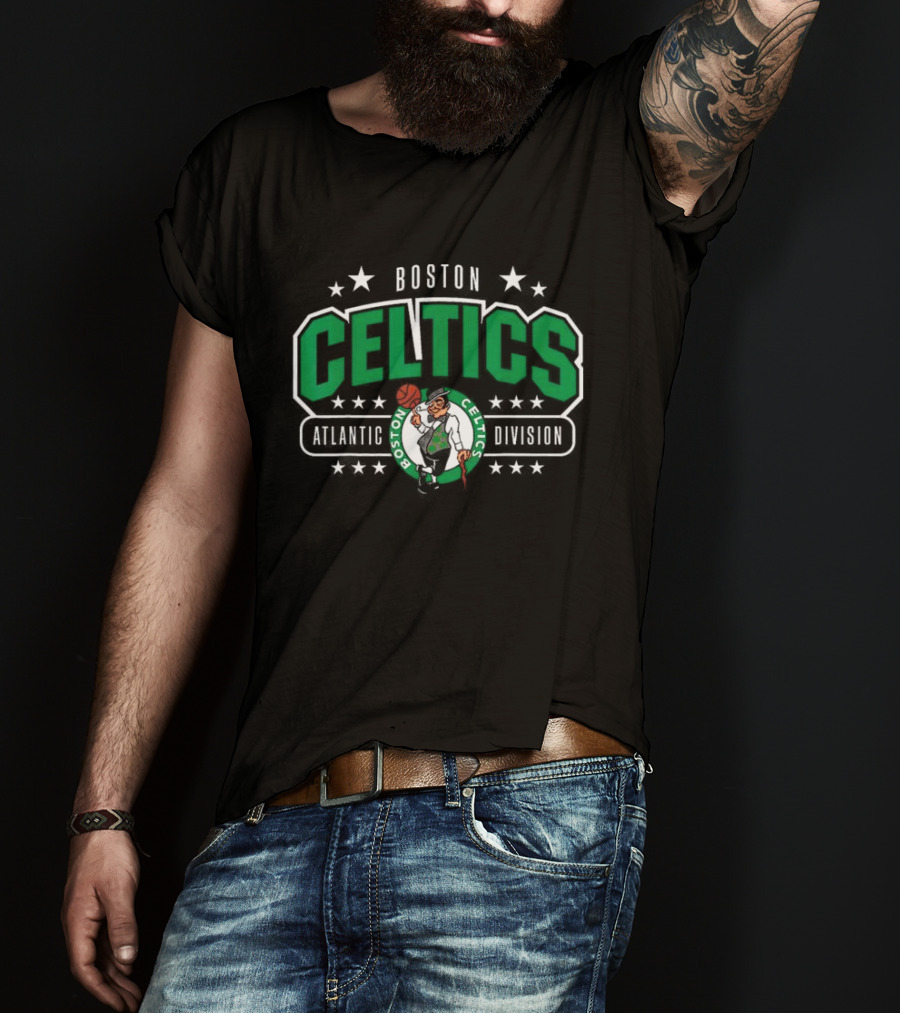 Boston Celtics Atlantic Division Logo With Stars T-Shirt
