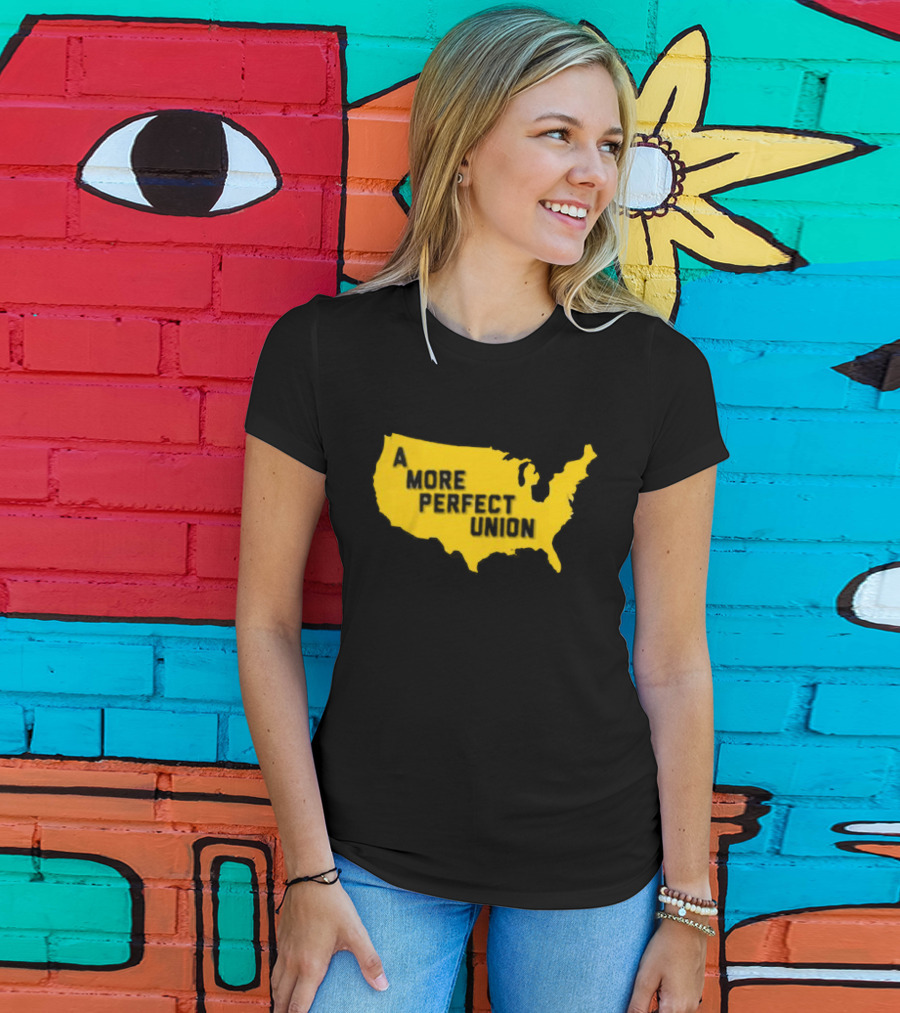 Michigan Wolverines A More Perfect Union Map T-Shirt