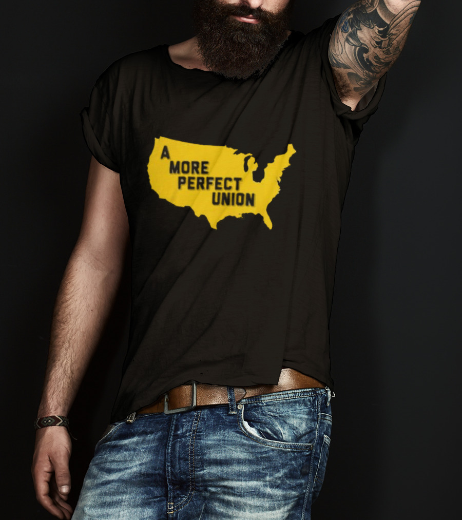 Michigan Wolverines A More Perfect Union Map T-Shirt