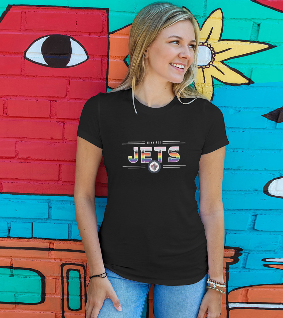Winnipeg Jets Rainbow Logo Richmond Pride T-Shirt
