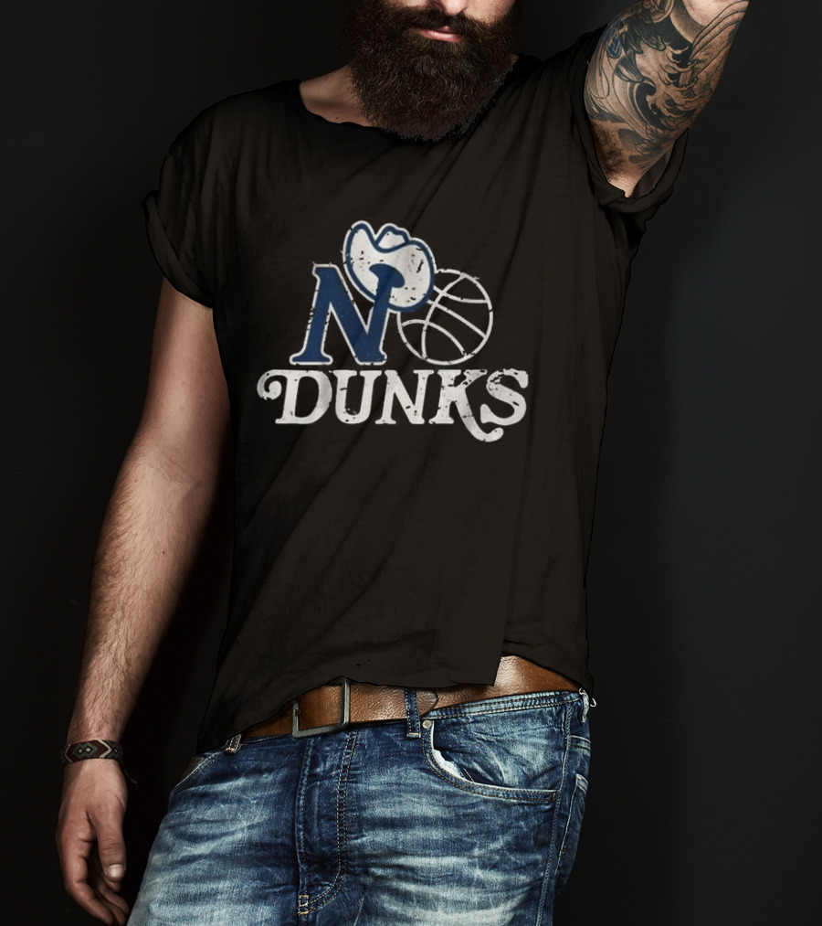 No Dunks Dallas Stars Basketball Cowboy Hat T-Shirt