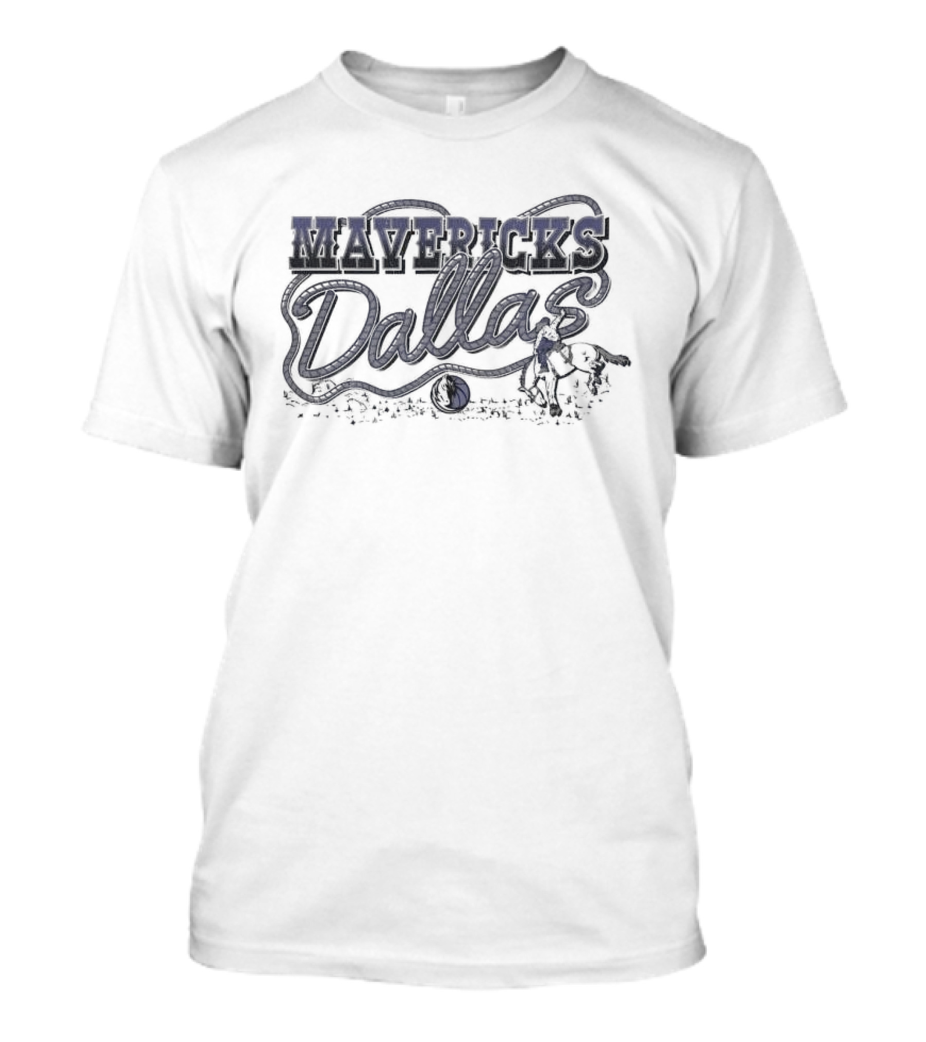 Dallas Mavericks Vintage Rope Western Horse Basketball T-Shirt