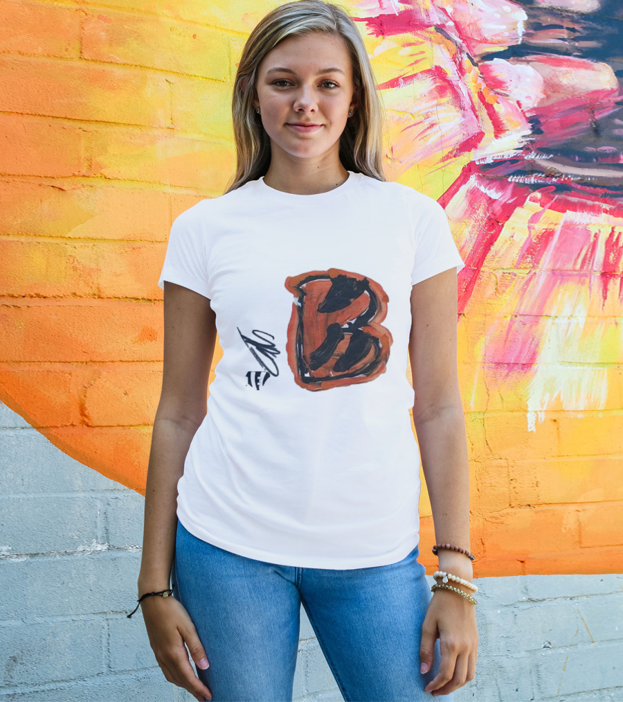 Jermaine Burton Cincinnati Bengals Paint Tri-Blend B T-Shirt