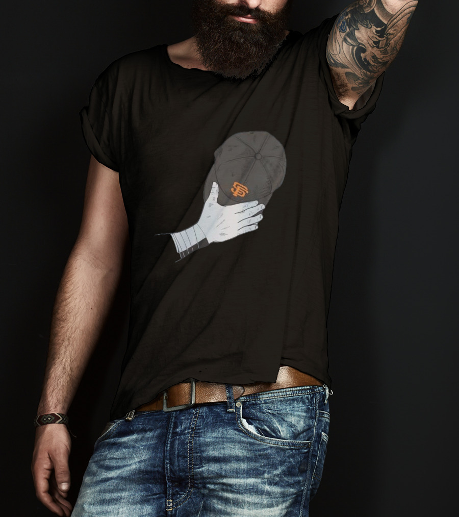 San Francisco Giants Logo Baseballism MLB Hand Holding Cap T-Shirt