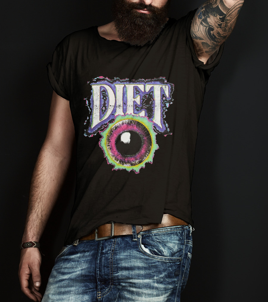 Diet Starts Monday Eyeball Colorful Retro T-Shirt