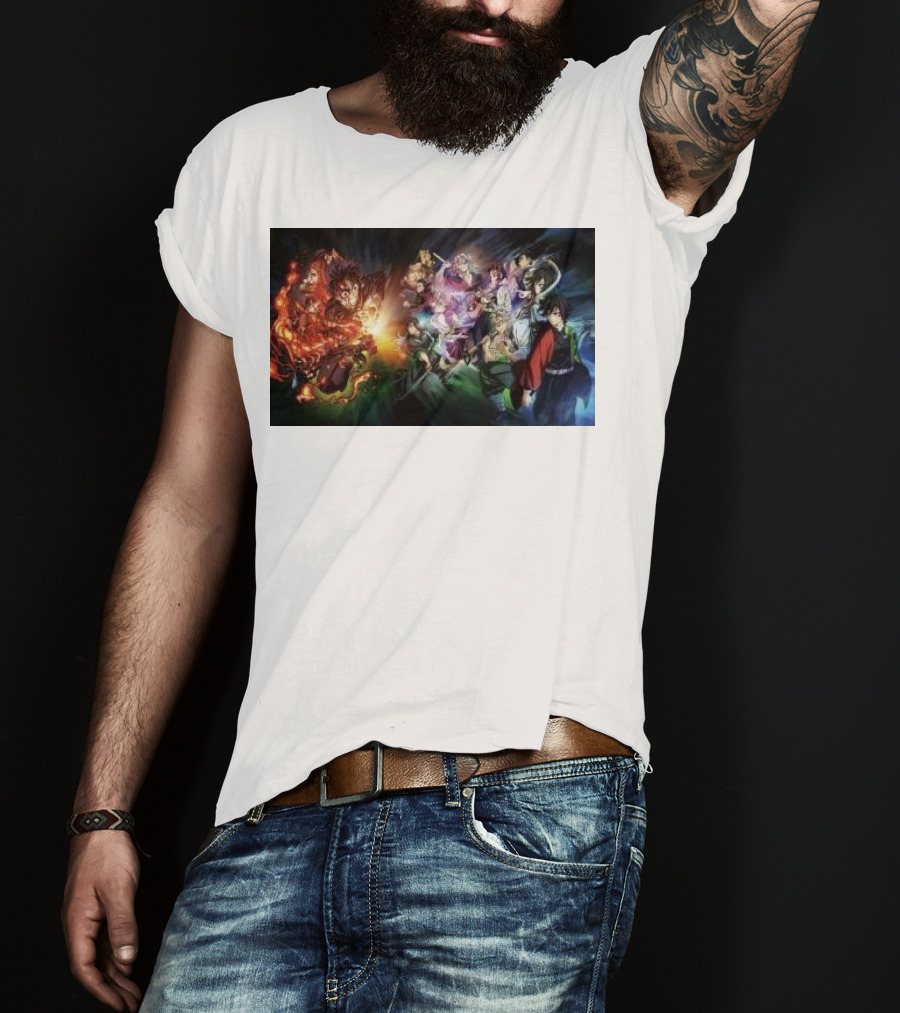 Demon Slayer Kimetsu No Yaiba Epic Hashira Training Battle Scene T-Shirt