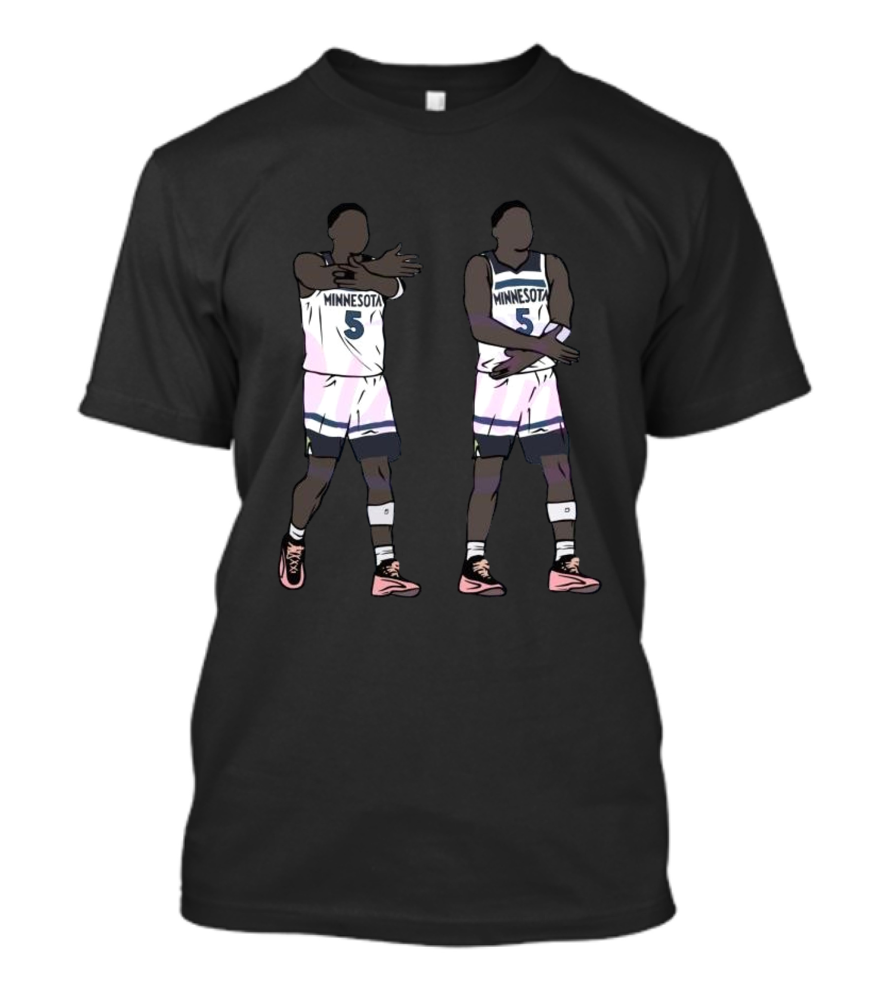 Minnesota Number 5 Chop Celebration Basketball Player Action T-Shirt