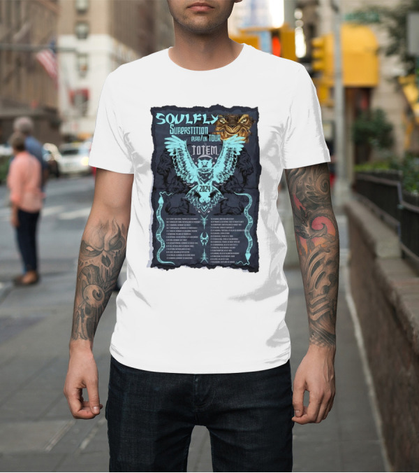 Shirt: Soulfly Superstition Euro UK Tour Totem T-Shirt Soulfly Superstition Euro UK Tour Totem T-Shirt