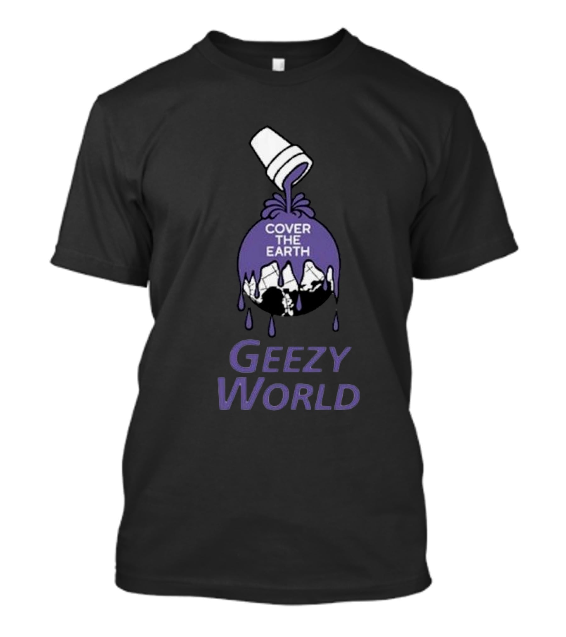 Cover The Earth Geezy World Purple Paint Cup T-Shirt