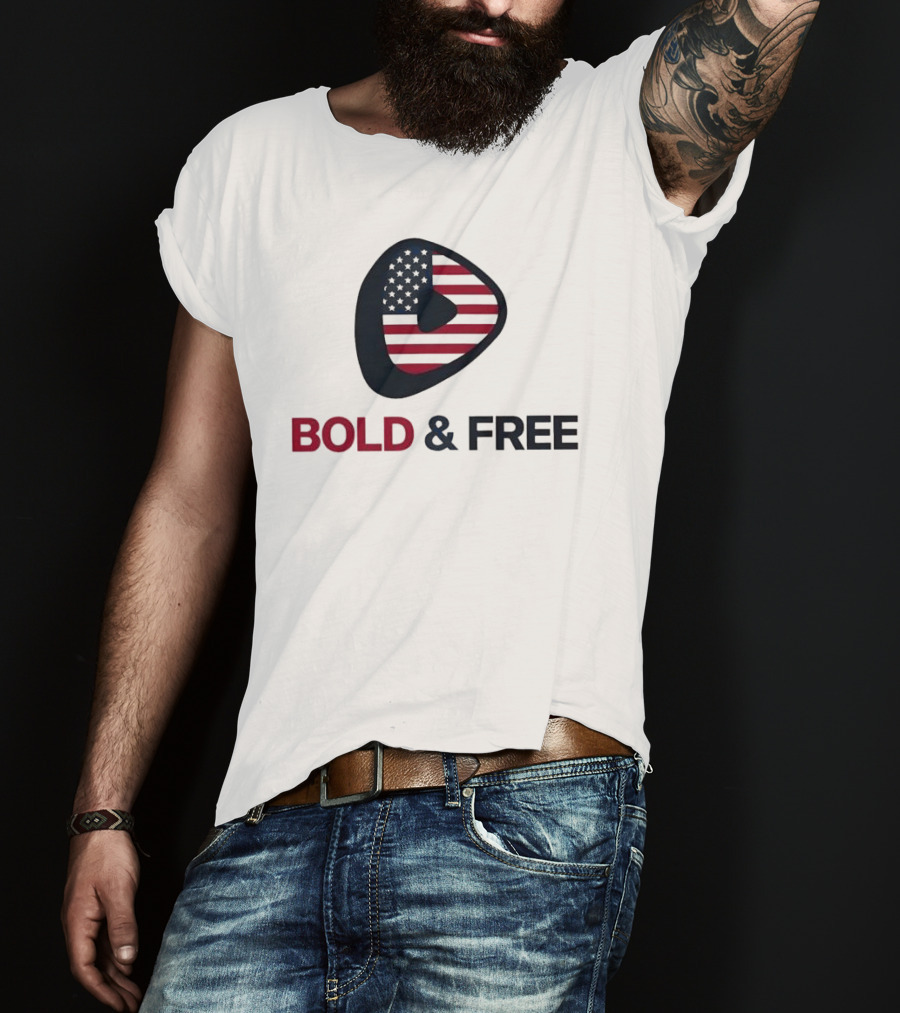 Bold And Free USA Rick Racela Flag T-Shirt