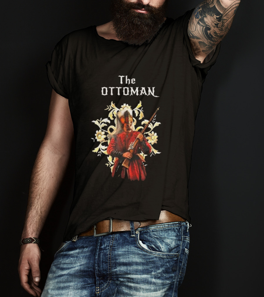 The Ottoman Sultan With Rifle And Floral Motif T-Shirt