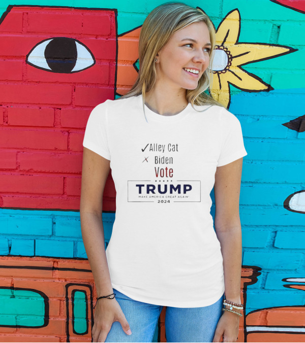 Alley Cat Trump 2024 Make America Great Again Vote Biden T-Shirt