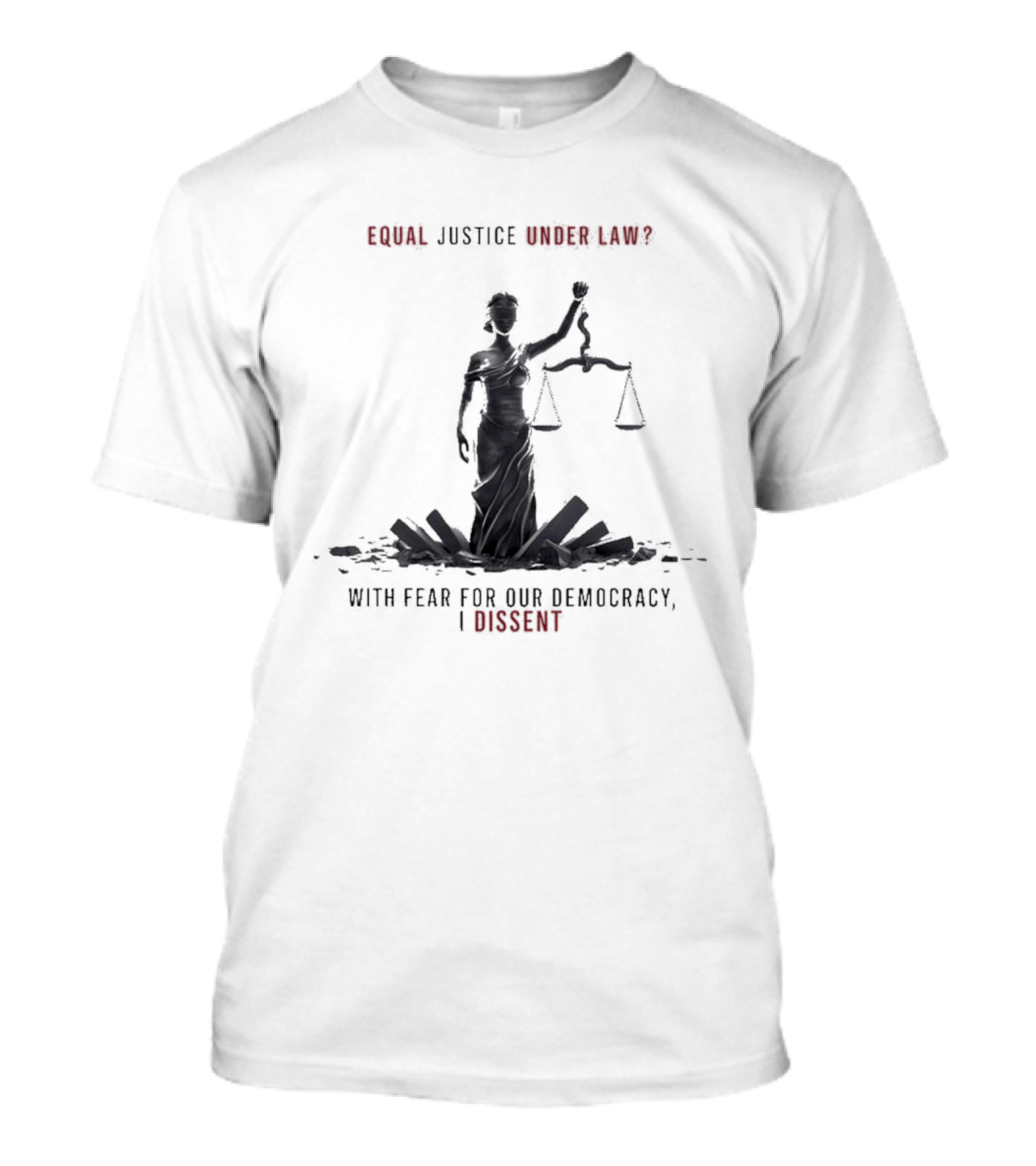 Equal Justice Under Law With Fear For Our Democracy I Dissent T-Shirt