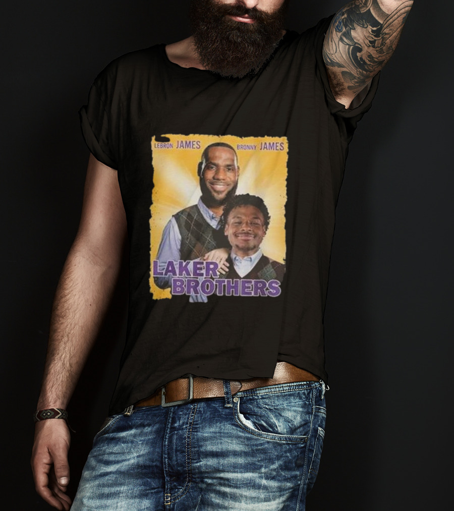 Lebron James Bronny James Laker Brothers T-Shirt