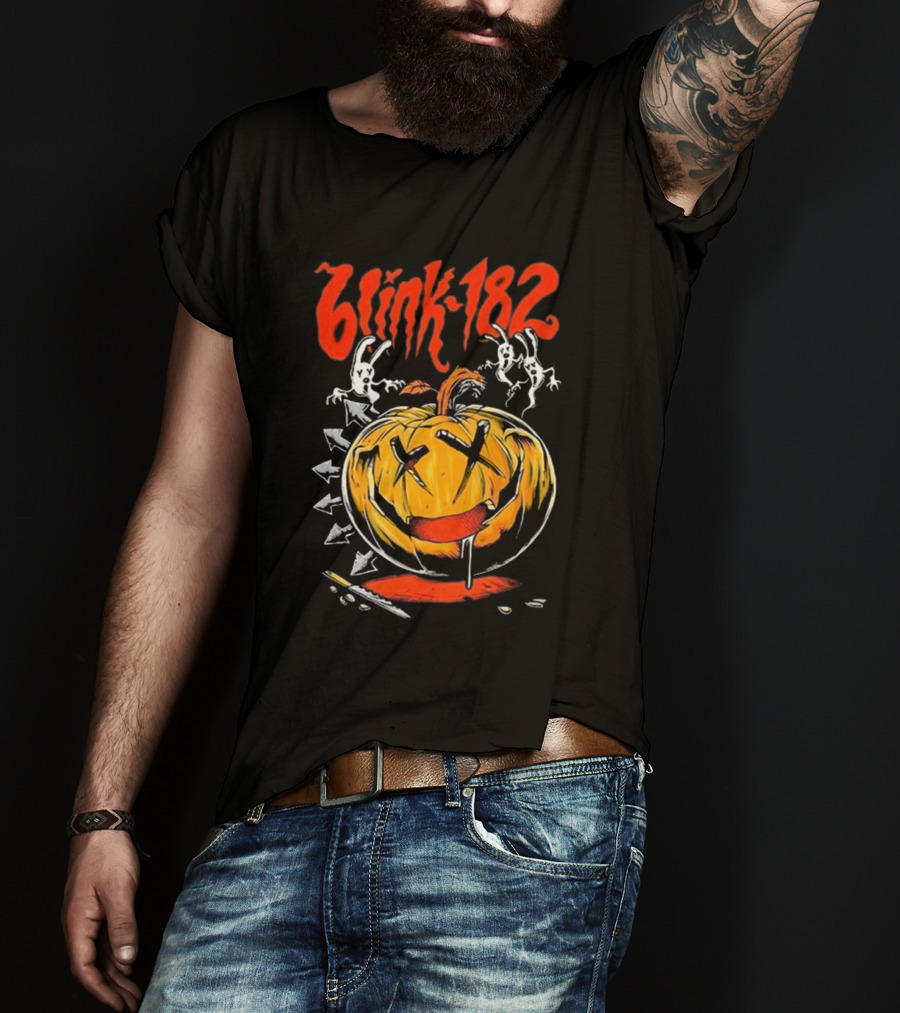 Blink-182 Halloween Pumpkin With Ghosts And Arrows T-Shirt