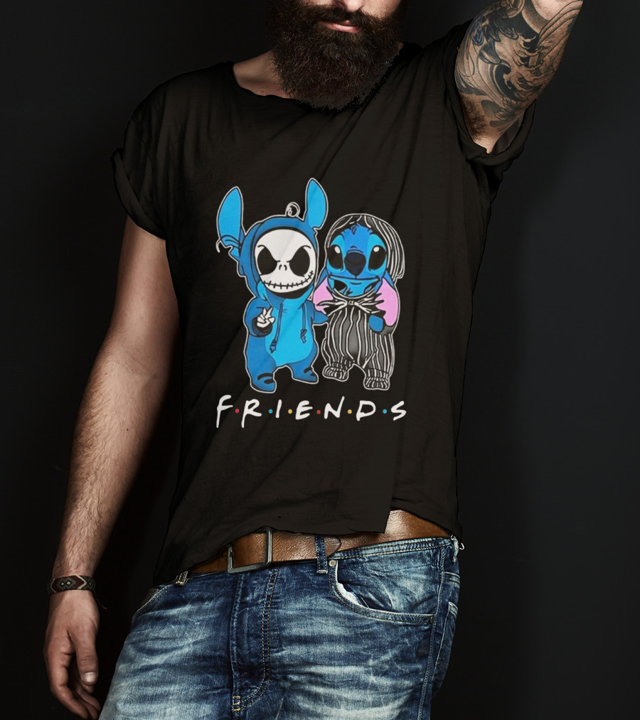FRIENDS Stitch And Jack Skellington The Nightmare Before Christmas T-Shirt