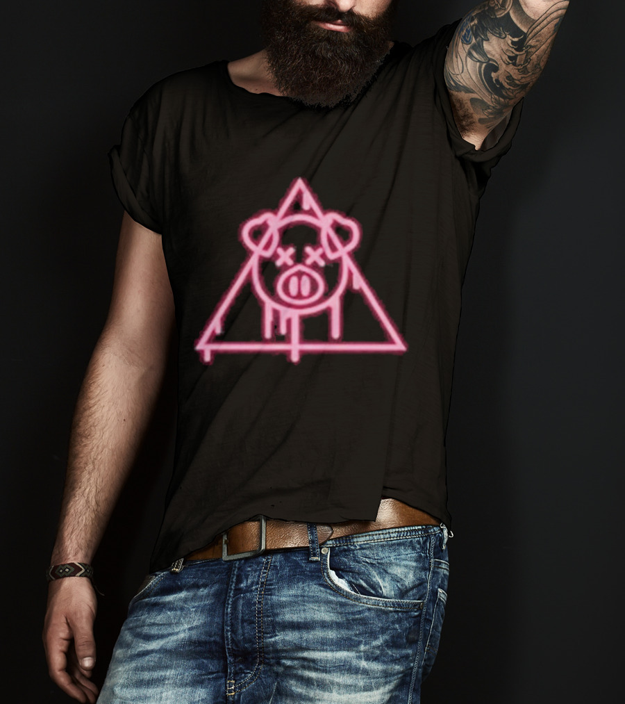 Shane Dawson Merch Neon Spray Paint Pig Triangle T-Shirt