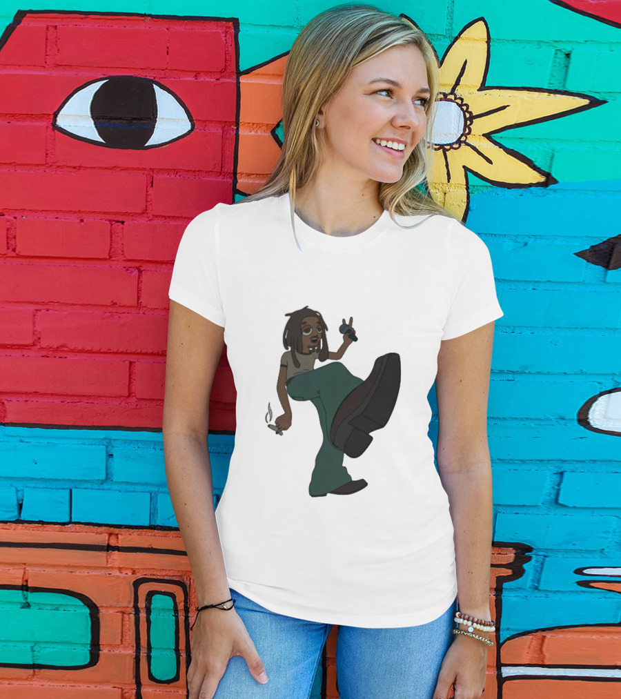 Jordan Ward 2 Ward Animation Graphic With Microphone And Peace T-Shirt
