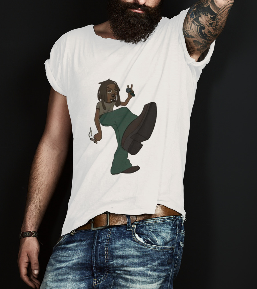 Jordan Ward 2 Ward Animation Graphic With Microphone And Peace T-Shirt