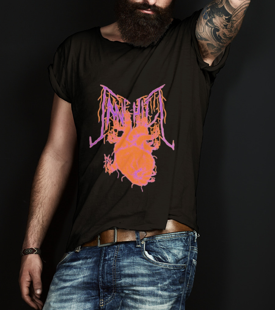 Cane Hill Orange Pink Anatomical Heart T-Shirt