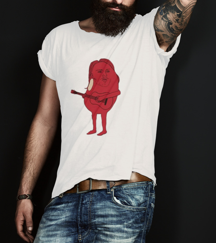 Penkmatters Kurt Cobain Red Character With Guitar T-Shirt