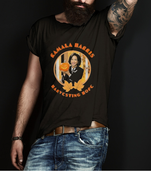 Kamala Harris Harvesting Hope Halloween Pumpkin T-Shirt