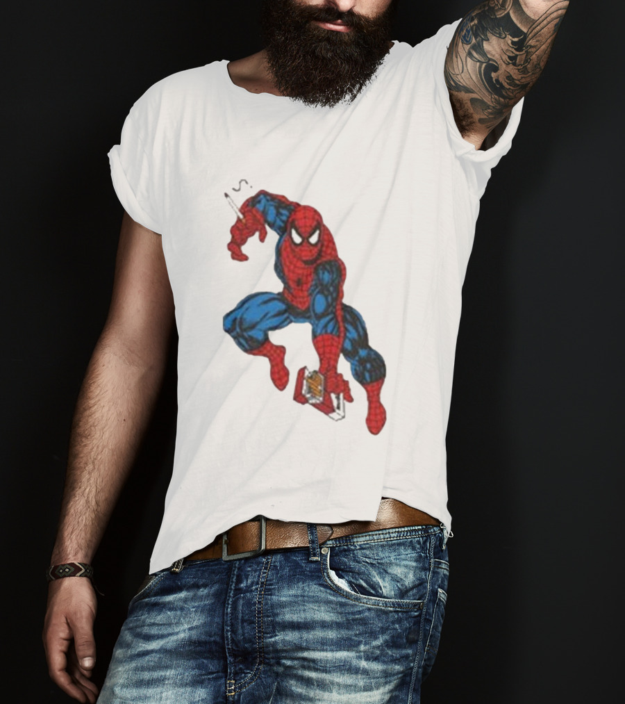 The Amazing Smokerman Comic Parody Smoking Jumping Hero T-Shirt