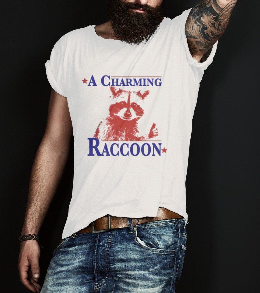 A Charming Raccoon Thumbs Up T-Shirt