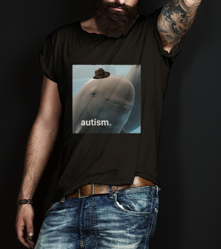 Dolphin Wearing Hat Autism T-Shirt
