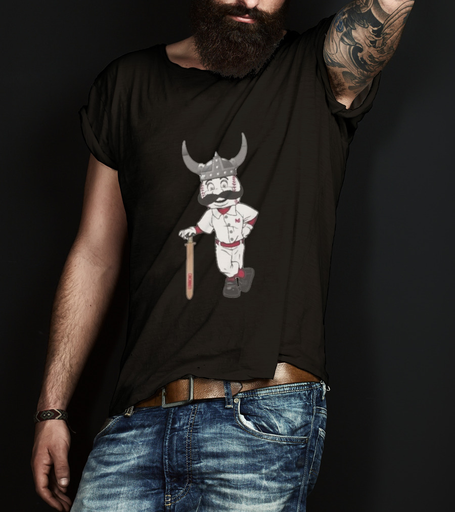 Viking Cincinnati Redlegs Baseball Character T-Shirt