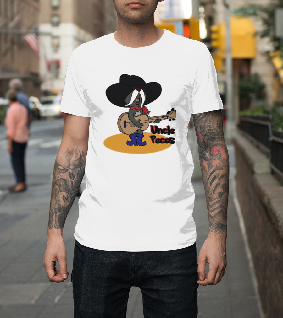 Tom and Jerry Uncle Pecos Playing Guitar with Big Black Hat and Red Scarf T-Shirt