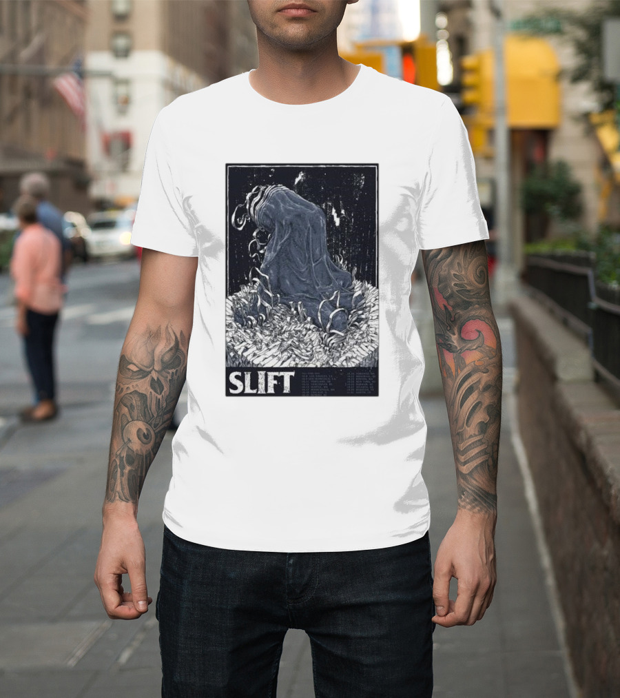 Slift Fall Tour October 2024 Enigmatic Figure and Abstract Textures T-Shirt
